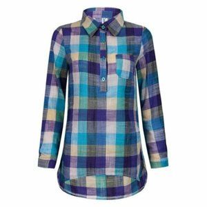 Womens Westerncore Cotton Classic Button Down Plaid Shirt XL10/12 NWT